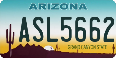 AZ license plate ASL5662