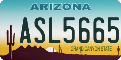 AZ license plate ASL5665