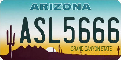 AZ license plate ASL5666