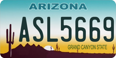 AZ license plate ASL5669