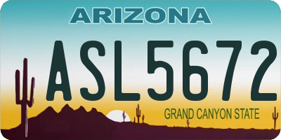 AZ license plate ASL5672
