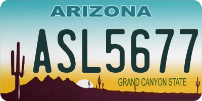 AZ license plate ASL5677
