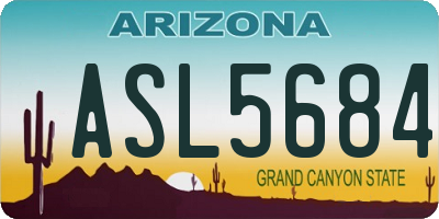 AZ license plate ASL5684