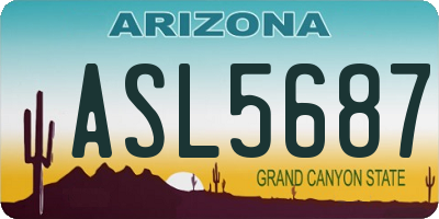 AZ license plate ASL5687