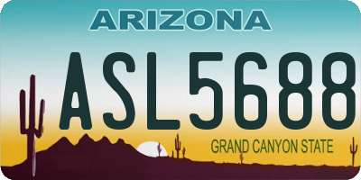 AZ license plate ASL5688