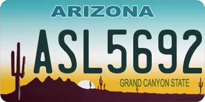 AZ license plate ASL5692