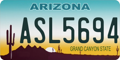 AZ license plate ASL5694