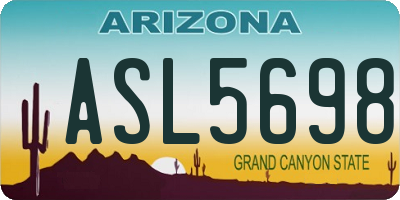 AZ license plate ASL5698