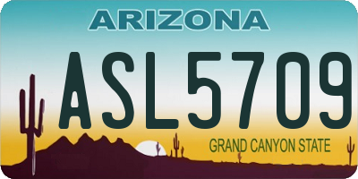 AZ license plate ASL5709