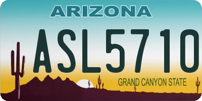AZ license plate ASL5710