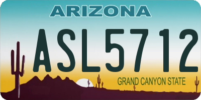 AZ license plate ASL5712
