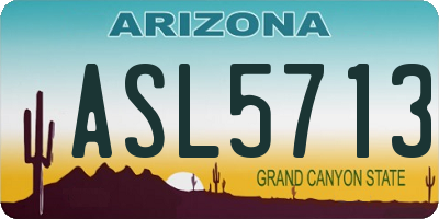 AZ license plate ASL5713