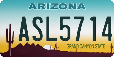 AZ license plate ASL5714