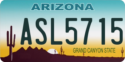 AZ license plate ASL5715