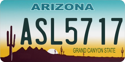 AZ license plate ASL5717