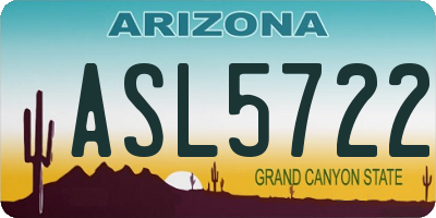 AZ license plate ASL5722