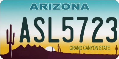 AZ license plate ASL5723