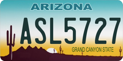 AZ license plate ASL5727