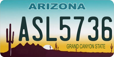 AZ license plate ASL5736