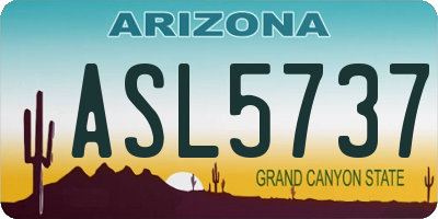AZ license plate ASL5737