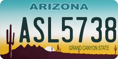 AZ license plate ASL5738