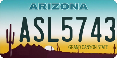 AZ license plate ASL5743
