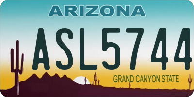 AZ license plate ASL5744