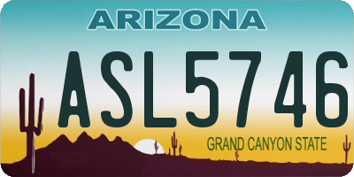 AZ license plate ASL5746