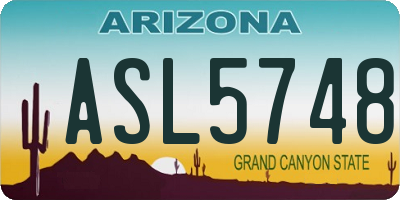 AZ license plate ASL5748