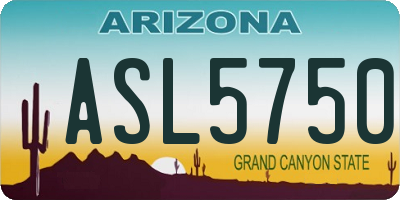 AZ license plate ASL5750