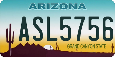 AZ license plate ASL5756