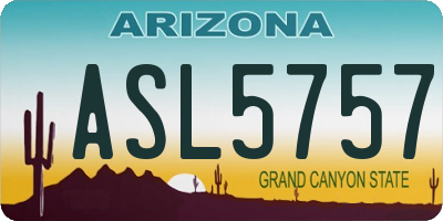 AZ license plate ASL5757