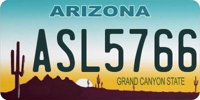 AZ license plate ASL5766