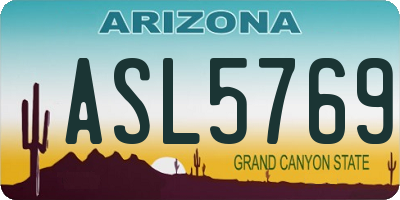 AZ license plate ASL5769