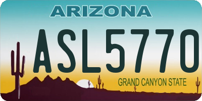 AZ license plate ASL5770