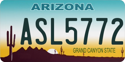 AZ license plate ASL5772