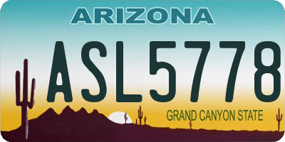 AZ license plate ASL5778