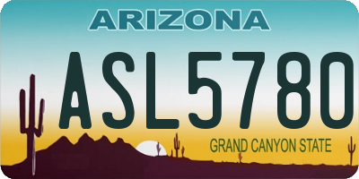AZ license plate ASL5780