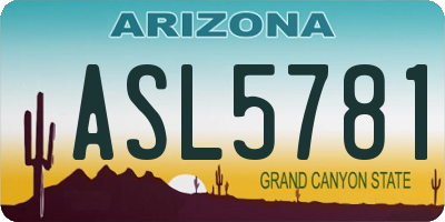 AZ license plate ASL5781
