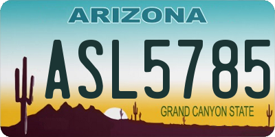AZ license plate ASL5785