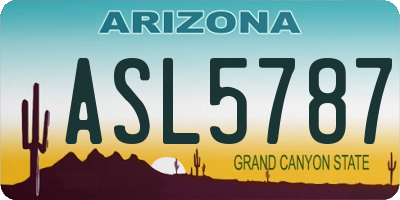 AZ license plate ASL5787