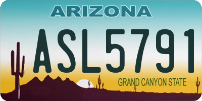 AZ license plate ASL5791
