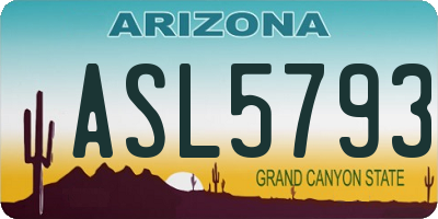 AZ license plate ASL5793
