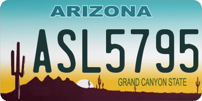 AZ license plate ASL5795