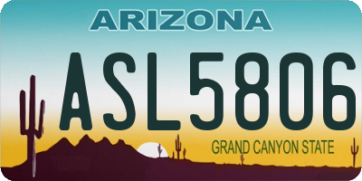 AZ license plate ASL5806