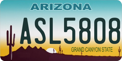 AZ license plate ASL5808