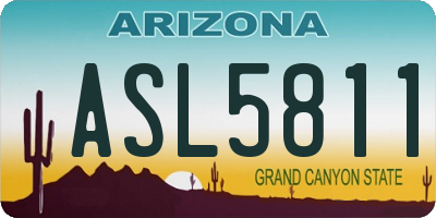 AZ license plate ASL5811