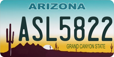 AZ license plate ASL5822