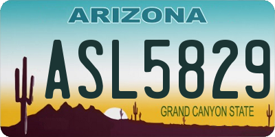 AZ license plate ASL5829