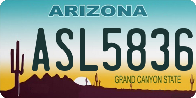 AZ license plate ASL5836